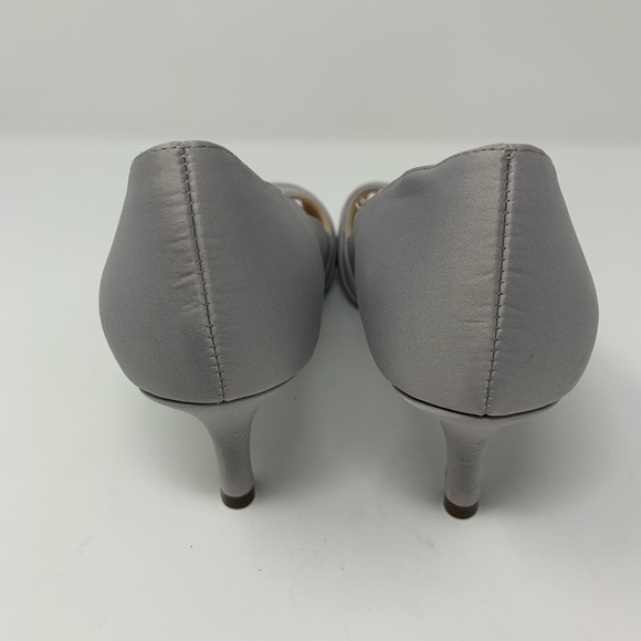 Nina Chezare Satin Peep Toe Pumps - Picture 6 of 7